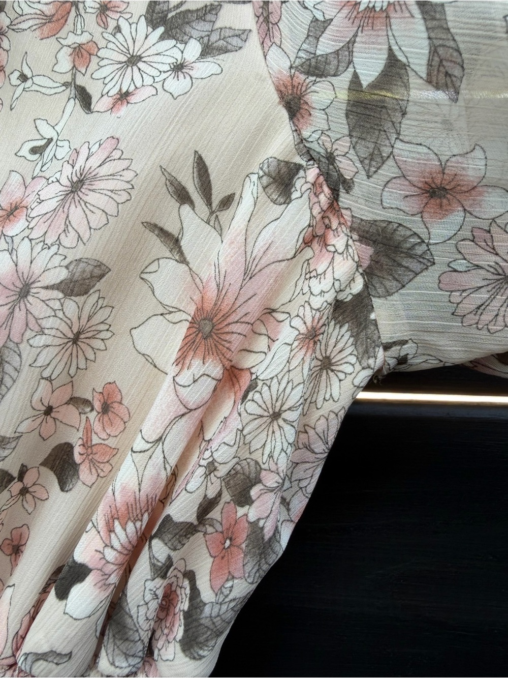 En Focus sz 6P Floral V-Neck Maxi Dress in Blush Half Sleeve- Boho Fairy - Picture 8 of 9